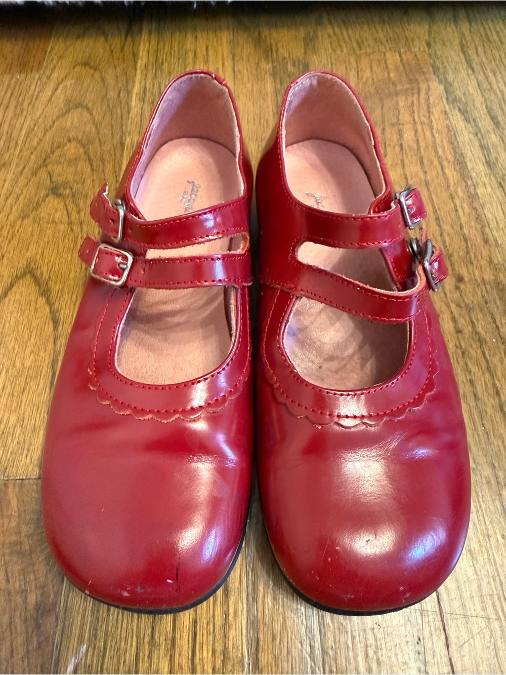 Girls' Classic Red Double-Strap Mary Jane Dress Shoes